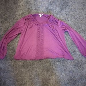 Flowy cropped long sleeve with lacey detailing